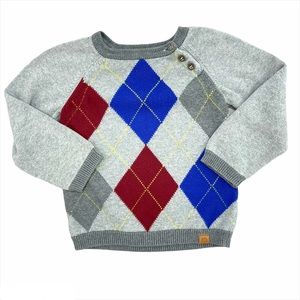 H&M Boys Long Sleeve Argyle Knit Pullover Sweater